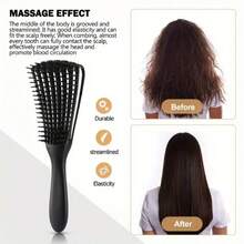 女士多功能造型梳，长柄防静电防气垫按摩梳，适合 3A 至 4C 的卷发、浓密、纹理发质、波浪/卷发/湿发/干发/油性/粗发/长发，返校、旅行度假必备品，女士发饰 - 彩色 - 查看 6