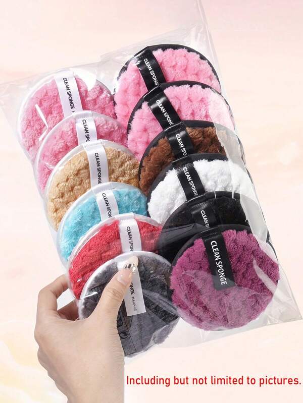 Herbruikbare make-up remover puff met ananastextuur, ronde dubbelzijdige, schone, natte poederdons, make-up remover pad