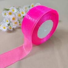 1 Roll 4cm Wide 45m Length Luxury Tulle Ribbon Bowknot Organza Fabric Flowers Gift Wrapping Sewing Accessories, For Birthday Party, Bridal Wedding, Holiday Gift, Rainbow Sheer Organza Ribbon, Width 1.57 Inch, Length 45m, Multi-Color, Suitable For DIY Rose, Fresh Flower Gifts Packaging, Wedding Party Bows, Applicable For Bouquets, Hair Accessories, Christmas And Easter Party Decoration, Valentine's Day Gift Wrapping, Bohemian Style, Wedding Ceremony Venue Decor, Bridal Shower