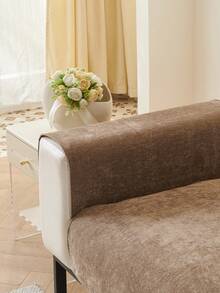 1pc All Season Sofa Cushion Cover, Modern Minimalist Non-Slip Sofa Seat Protector, Dust-Proof And Washable Sofa Slipcover, Brown Soft And Fade-Resistant, Pet-Friendly, Fits L-Shaped And 1/2/3/4 Seater Sofas For Bedroom, Office, Living Room - Brown - View 8