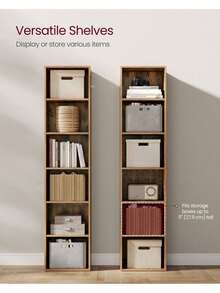 Bookcase, Bookshelf With 6 Shelves, For Living Room, Study, Office, Bedroom, Modern Style, Rustic Brown - Rust Brown - View 1