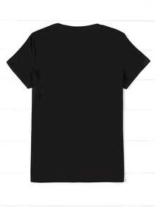 fashion new men's short sleeve T-shirt, high quality, comfortable and breathable round neck printed top in black black shirt with colorful flower text Suitable for sports and daily casual wear - Negro - Ver 2