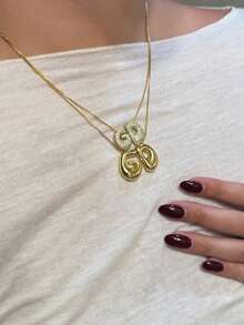 1 chiếc vòng cổ tên chữ cái đơn giản tùy chỉnh bằng đá Cubic Zirconia bong bóng 3D sang trọng, vòng cổ mặt dây chuyền chữ cái MAMA cá nhân hóa, quà tặng cho mẹ, thời trang, tối giản, giản dị, phong cách cổ điển, độc đáo, quà tặng lý tưởng cho bạn gái, mẹ, gia đình, bạn bè, con gái, kỷ niệm, ngày lễ tình nhân, ngày của mẹ, sinh nhật, tốt nghiệp, trang phục hàng ngày, đám cưới, dạ tiệc - Vàng - Xem 3