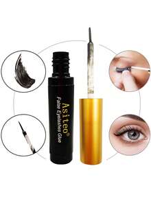 Asiteo 1支5毫升黑色假睫毛胶水，化妆用仿貂毛假睫毛胶水，速干防水持久睫毛胶水 - 黑色 - 查看 4