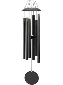 28" Wind Chimes For Outside With Clear & Crisp Sound, Coolest Metal Windchimes Outdoors With Pine Wood Striker, Unique Gift For Mom, Garden Decoration(Black)