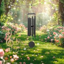 28" Wind Chimes For Outside With Clear & Crisp Sound, Coolest Metal Windchimes Outdoors With Pine Wood Striker, Unique Gift For Mom, Garden Decoration(Black)
