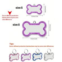 Custom Dog Tags Pendant, Personalised Cat Dog Puppy Pet ID Name Pendants, Collar Tag Pendant Pet Accessories Bone Glitter Pendant, Perfect Gift For Your Pet