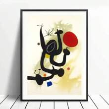 1pc Vibrant Modern Pop Wall Art Joan Miro Surrealism Colorful Abstract Canvas Poster Prints For Bedroom Living Room Decor Perf Optional Frame ﻿