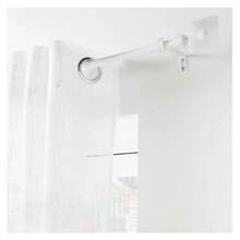 Acomoda Textil Barra Cortina Extensible de Metal Remate Cuadrado Decorativo. Barra Cortina con Soportes Universal Ideal para Dormitorio, Salón, Cocina y Oficina. (120x210cm) - Blanco - Ver 3