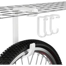 Thickened Hooks Overhead Storage Racks,Garage Hooks Ceiling,Add-On Storage Hook Garage Ceiling Rack Wall Shelving,Heavy Duty Hanging Bike Hooks, Bike Hangers Hooks 4 Pack, White - Silver - View 5