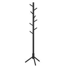 Standing Coat Rack, Solid Wood Coat Rack, Tree-Shaped Coat Rack With 8 Hooks, 3 Height Options, For Clothes, Hats, Bags, For Living Room, Bedroom, Home Office, Black - Black - View 5