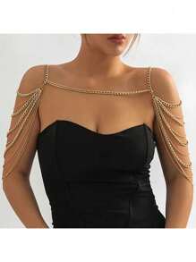 1 pezzo Catena per il corpo asimmetrica e a più strati con nappine, gioiello di moda affascinante per donne,regalo per feste e festival per amici