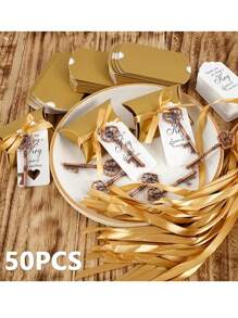 10pcs/20pcs/30pcs/50pcs Metal Vintage Key Shape Beer Bottle Opener Keychain Wedding Favors Gifts, For Engagement, Birthday, Party, Gathering