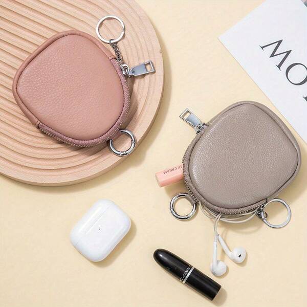 2025 New Zipper Pouch Soft Leather Lipstick Bag Minimalist Multipurpose Coin Purse For Women Wallet Purse Wallet Travel Wallet Coin Wallet Mini Wallet