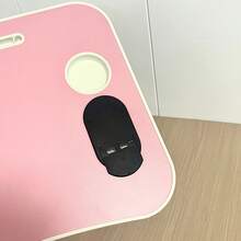Ultra-Large Portable Laptop Bed Table-Multifunctional Tray Holder With Cup Holder And Drawer, Fan And Lights-Ideal For Eating, Reading, Writing On Bed, Sofa, Floor-Stable, Durable, Foldable - 粉色 - 查看 2