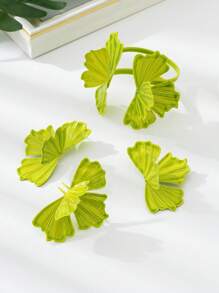1 Set Punk Style Versatile Metal Half Ginkgo Leaf Openable Adjustable Bracelet, Ring & Earrings Suit For Women, Suitable For Casual And Party Wear
