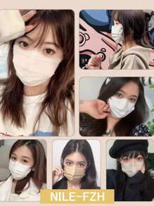 50 piezas Mascarillas desechables de 3 capas no tejidas, talla adulto, empaquetadas individualmente, protección contra polen y virus, adecuadas para actividades, fiestas y regalos