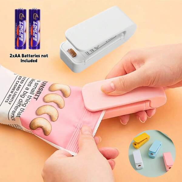 1pc Portable Mini Heat Sealer For Food Bags,Vacuum Food Sealer Plastic Bag Heat Sealing Snacks Sealer Machine Poly Tubing Plastic Bag Kit Tool - Thermal Plastic Bag Closure For Freshness - Easy To Use Packing Kitchen Accessory ( Batteries Not Included )