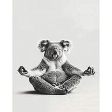 Áp phích thiền động vật đen trắng, gấu trúc lười, gấu túi, tranh in trên vải, tranh treo tường, trang trí phòng khách, quà tặng, khung tùy chọn - Nhiều màu - Xem 26