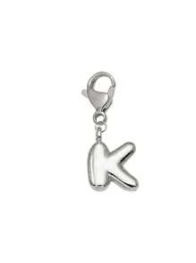 Lindas letras prateadas de bolha, lindo colar com pingente de bolsa - Pingente da sorte, lindas iniciais estilo hip-hop, letras de A a Z, pingente de bolsa e mochila de liga brilhante - Presente perfeito para aniversários e ocasiões especiais, chaveiro, bolsa, mochila, pingente, carro, presentes para mulheres e meninas, carteiras e acessórios para bolsas, presentes para o Dia dos Namorados, presentes para o Dia dos Professores, presentes para o Dia das Mães.