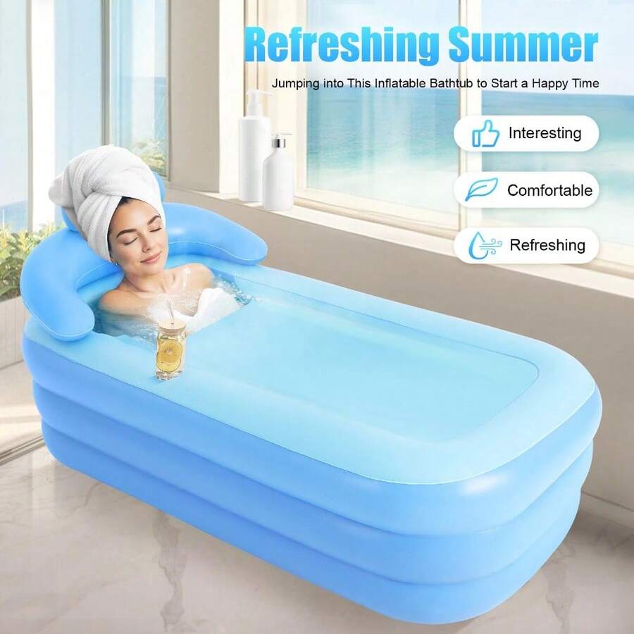 OUKANING Inflatable Adult Bath Tub 160*84*64cm PVC Inflatable Freestanding Bathtub UK - 1 - View 1