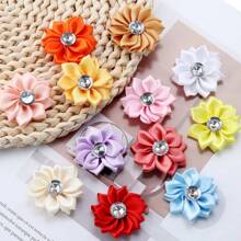 20pcs Chiffon Hair Bow Clip Flower Mini Hairpin Fine Hair Everyday Hair Accessories For Girls (Ten Colors) Claw Clips Hair Claws Hair Barrettes