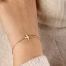 Pulsera personalizada con 2 nombres delicados, pulsera personalizada con múltiples nombres en oro y plata, regalo para baby shower, regalo para mamá - Multicolor - Ver 5