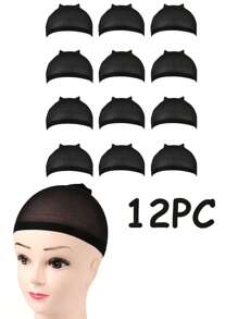 Toucas Marrons para Mulheres, Touca de Renda para Peruca Frontal, Touca Calva para Perucas, Vermelho Marrom, 20/12 Peças