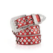 1 pièce Nouvelle mode 2025 Ceinture pour femme style étoile avec décoration de strass, boucle en alliage étincelante avec perles, ceinture polyvalente avec strass sertis pour jeans