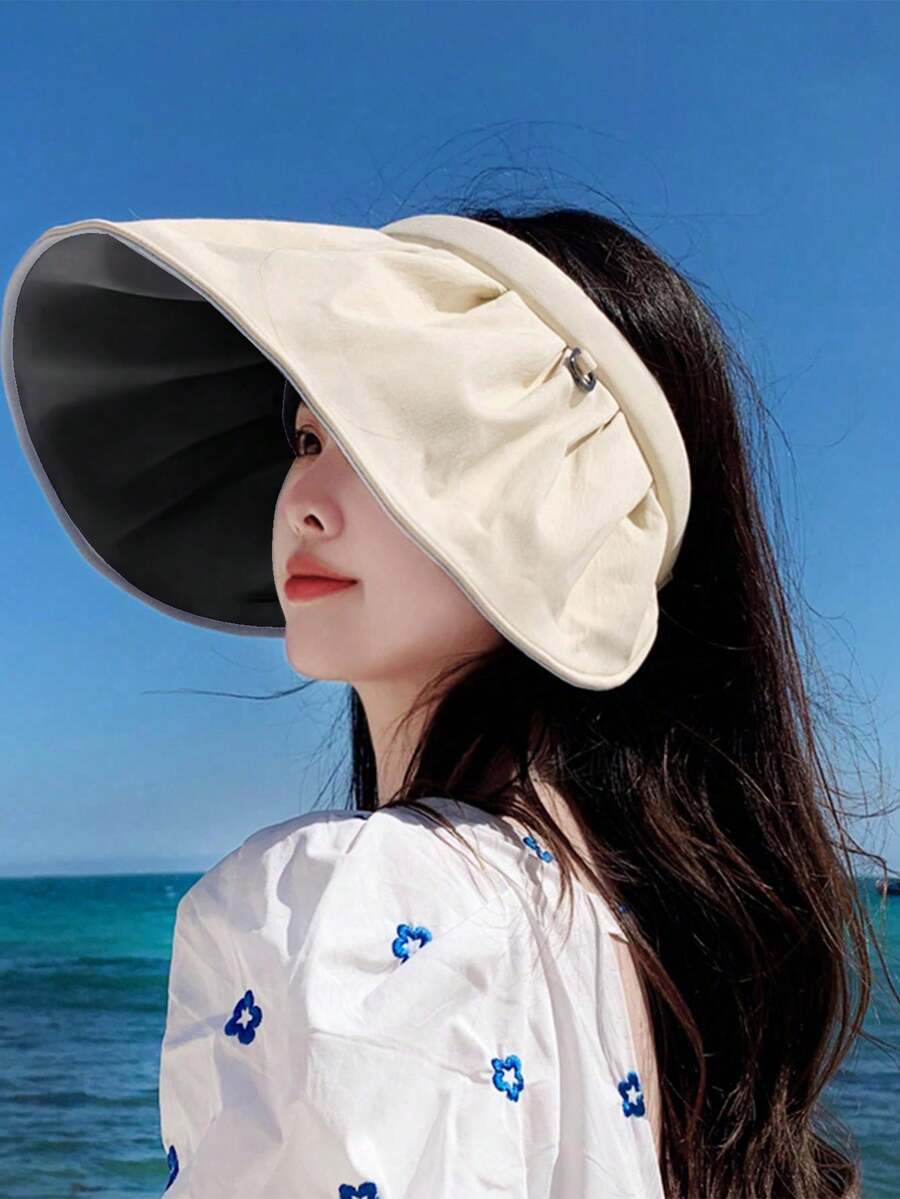 Women's Summer UV Protection Shell Sunshade Hat, Wide Brim Foldable Sun Hat - Multicolor - View 1
