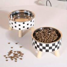 Elevated Stainless Steel Pet Bowl, Anti-Spill Cat Water/Food Bowl, Detachable For Cats, Dogs, Small Pets, Multicolor Available