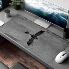 Dragon Flight Desk Pad Dark Cool Design Large Mouse Pad 35.4x15.7 Inch Desk Accessories Rubber Base Mousepad Stitched Edge Non-Slip Keyboard Pad For Office Home Computer As Gifts For Men Women Friends Back To School Gaming Mouse Pad