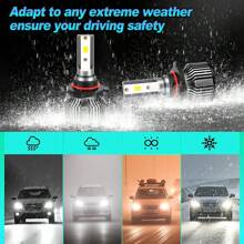 2pcs H1 H7 H11 9005 9006 H4 H13 LED Car Headlight, Ultra-White 6000K Super Bright 26000LM/Pair 260W/Pair 50000hrs Lifespan Plug-N-Play 800% Brightness