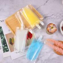 10/50/100PCS Drink Pouches Disposable Plastic Drinking Flasks Packaging Bag With Rotating Nozzle Hand-Held Clear Smoothie Bags For Juice Milk Brewing Beer Storaging Liquid - Multicolor - View 8