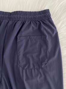 Quick-Drying Pants/Zipper Pocket/Elastic Waist/Sporty/Casual - Màu xanh hải quân - Xem 3