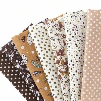 7 块/套棉质印花布块是用于绗缝和缝纫的预切布块，以及用于 DIY 工艺拼布配件的预切布块