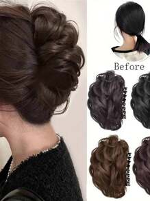 Accessorio elegante per chignon sintetico | Disegno multicolore a forma ovale con morsetto | Accessorio versatile per chignon alto adatto per signore | Adatto per uso quotidiano e occasioni speciali | Perfetto regalo per lei, accessorio per capelli