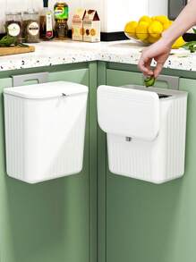 1 PIEZA Papelera colgante blanca para la cocina, papelera de basura montada en la puerta del gabinete, papelera de pared ahorradora de espacio, adecuada para cocina y baño, papelera de cocina, accesorios de cocina, papelera de dormitorio, papeleras de baño, organizador.