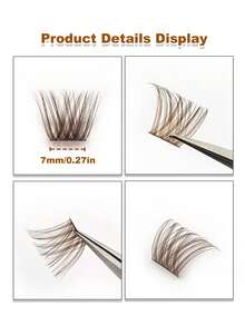 Rikuaild 100片D型卷翘棕色簇状假睫毛，自然交叉浓密蓬松簇状，8-16毫米，DIY睫毛，浓密单根假睫毛，睫毛簇，单根假睫毛，假睫毛 - D - 查看 5