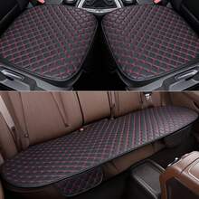 3pcs Set New Comfortable Nappa Leather Universal Car Seat Cushions, With Star Embroidery Backrest And Non-Slip Design, Suitable For All Seasons