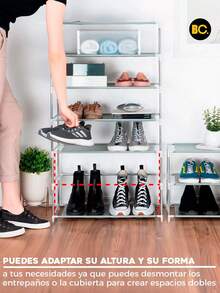 Zapatera Armable 9 Repisas Organizador Mueble Rack Closet 9 Niveles 27 Pares Zapatos Tenis Organizadores De Zapatos Zapateros De Estante