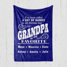 1 pieza Manta personalizada como regalo del Día del Padre para el abuelo, regalo de cumpleaños personalizado, manta para abuelos, suegro, regalo del Día del Padre para papá - Blanco - Ver 4