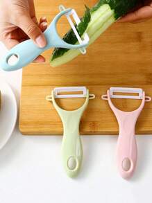 1/2/4pcs Ceramic Peeler, Plastic Handle - Ideal For Potatoes And Fruits, Must-Have For Outdoor Kitchen, Outdoor Cooking Tool | Ergonomic Design | Ceramic Blade