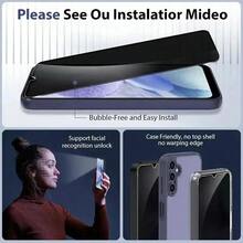 3 件防窥钢化玻璃屏幕保护膜，适用于三星 A16 5G/A25/A15/A14/A04/A03/A05/A05S/A35/A55/A54/S23 FE/S24 FE，屏幕保护膜防窥、灵敏触摸、防刮、防震，全覆盖生日、家人、朋友的礼物手机屏幕保护膜、手机配件