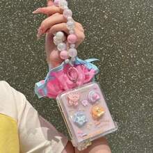 Cute Cartoon 3D Bear & Rabbit Foldable Phone Case With Chain, Suitable For Samsung Galaxy Z Flip3 5G/Galaxy Z Flip 4 5G/Galaxy Z Flip 5 5G/Galaxy Z Flip 6 5G/Galaxy Z Flip7 5G, Women - Multicolor - View 2