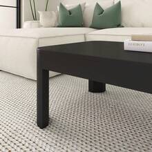 Plank+Beam Solid Wood 48"" Modern Rectangular Coffee Table, Coffee Table For Living Room, Black - Multicolor - View 5
