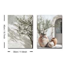 Set Of 2 Unframed Neutral Boho Cactus Olive Tree Wall Art Poster Canvas Print Minimalist Mediterranean Travel Painting For Apartment,Living Room,Bedroom,Modern Home Decoration - Multicolor - View 10