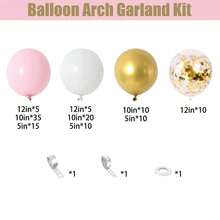 123 Stücke rosa Ballon-Girlande Set, rosa weiße goldene Latex-Ballons, perfekt für Geburtstags-Party, Babyparty, Hochzeit, Geschlechts-Enthüllungsparty Dekorationen