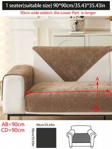 1pc All Season Sofa Cushion Cover, Modern Minimalist Non-Slip Sofa Seat Protector, Dust-Proof And Washable Sofa Slipcover, Brown Soft And Fade-Resistant, Pet-Friendly, Fits L-Shaped And 1/2/3/4 Seater Sofas For Bedroom, Office, Living Room - Brown - View 13