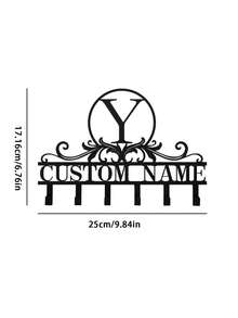 Personalized Key Holder Wall Mount - Custom Family Name Key Holder For Wall, Metal Key Rack Hook Organizer, Coat Rack, Key Hanger Wall Decor For Kitchen, Entryway, Bedroom, Hallway,Chic Autumn